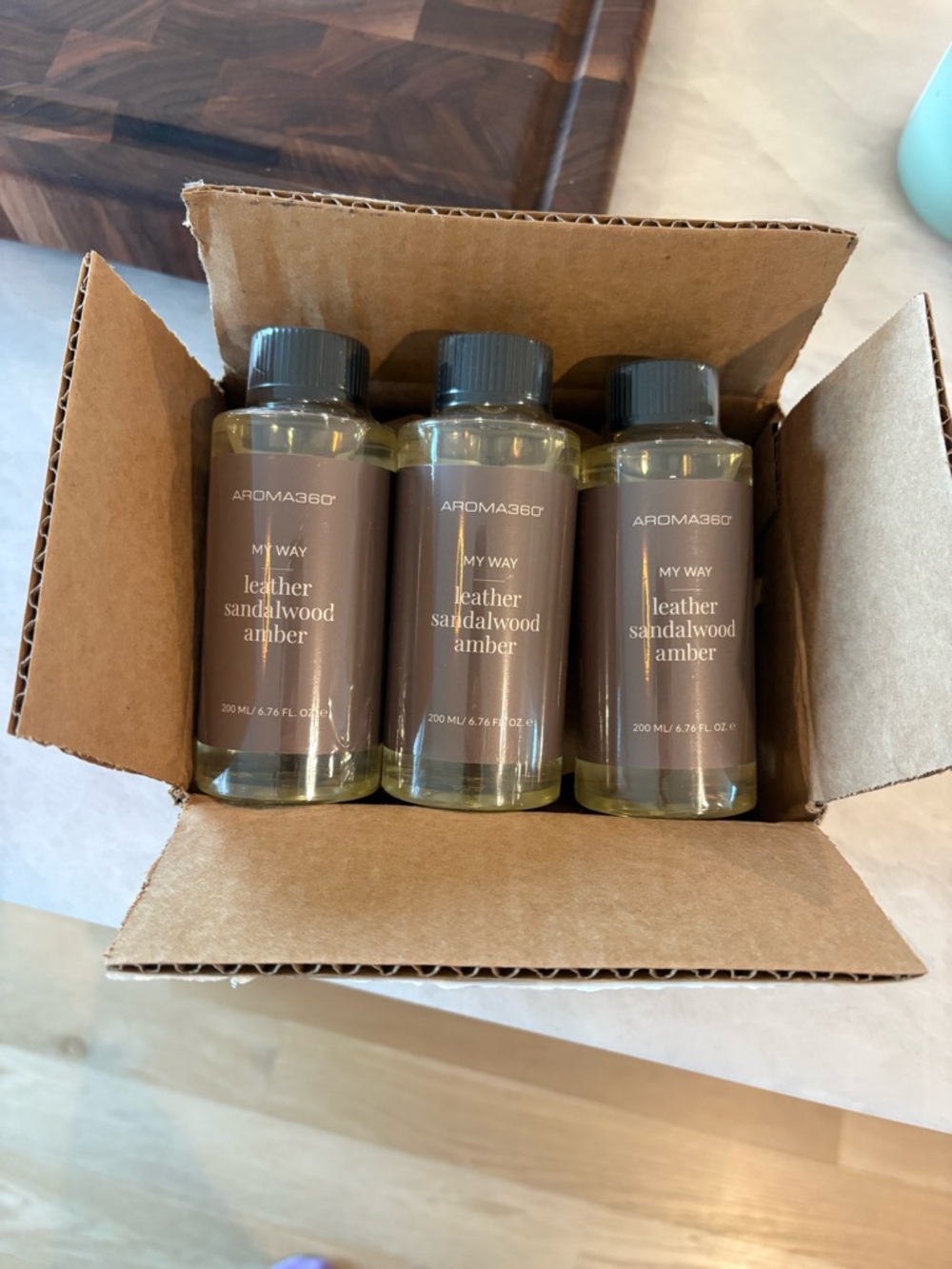 Aroma360 My Way Leather Sandalwood Amber Diffuser Refill - Brown